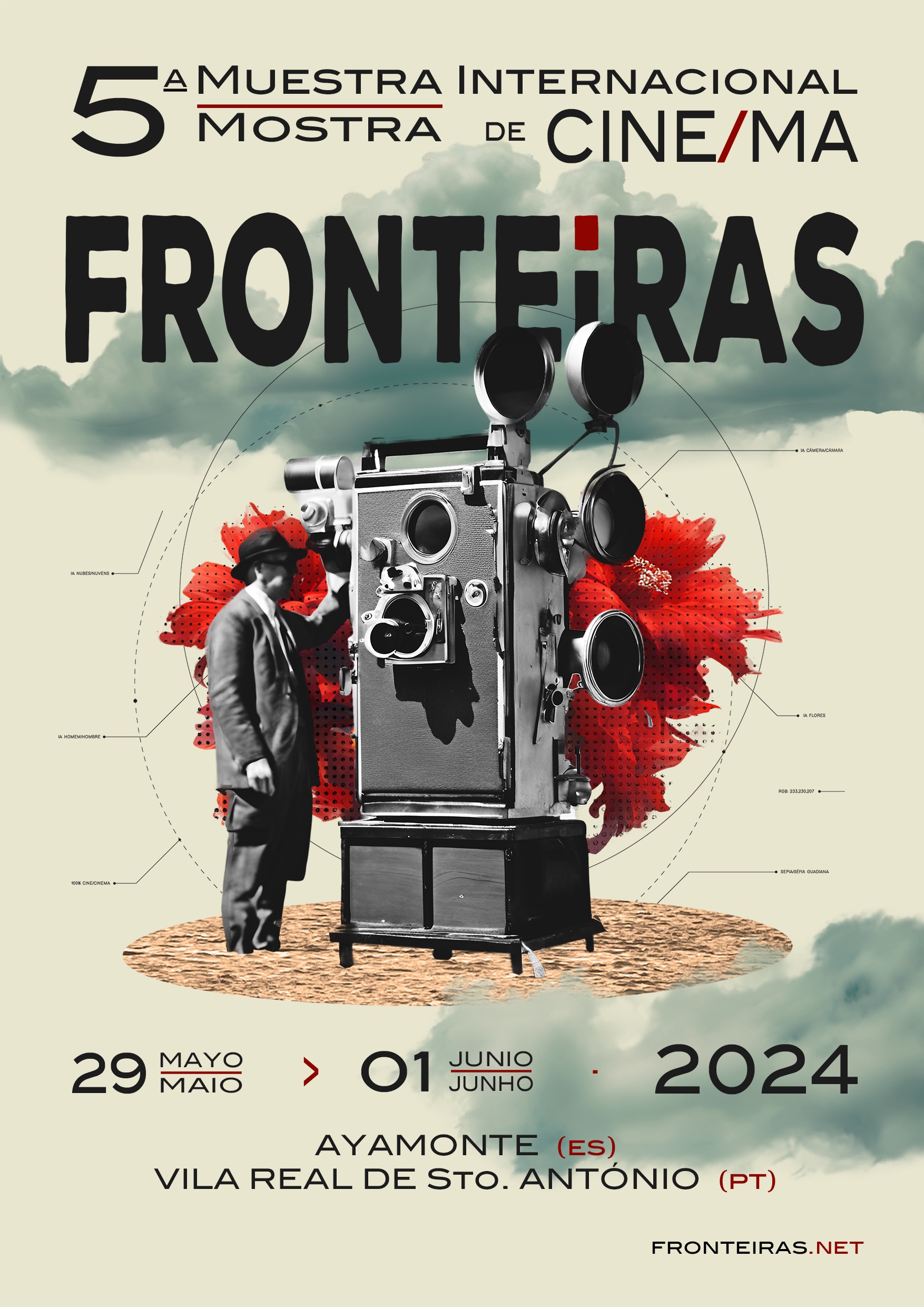 cartel 5ª muestra internacional de cine FRONTEiRAS